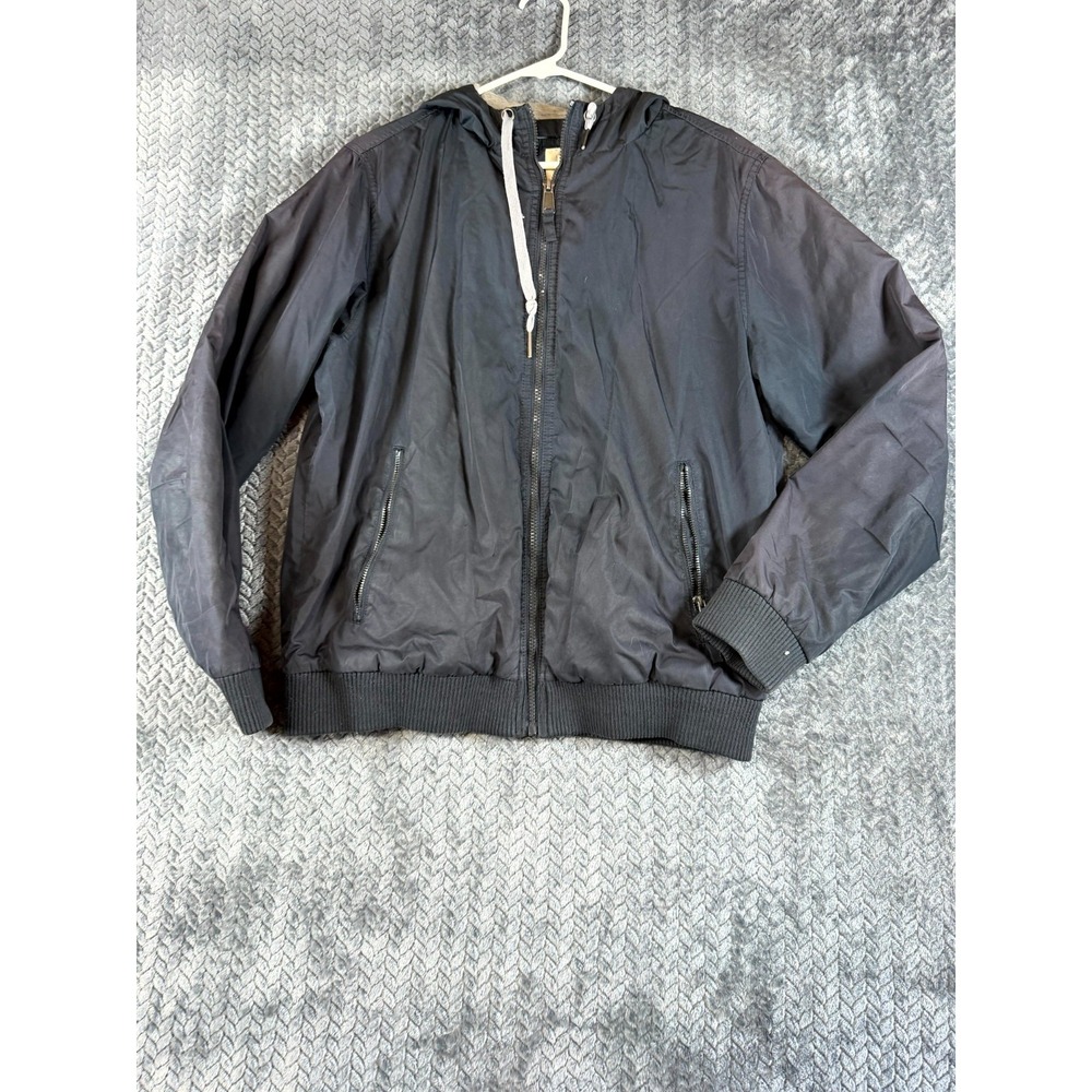 Mossimo Supply Co. Windbreaker Jacket‎ Mens Medium Navy Hooded Outdoor Zip Up